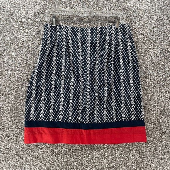 Talbots Skirt Womens 8P Petite Blue Polka Dot Pencil Casual Side Zip Career - Picture 5 of 8